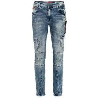 Cipo & Baxx Slim-fit-Jeans Jeans mit Zierstichen und Taschendetails, CD-478 blau 33