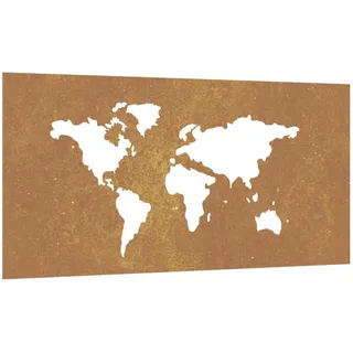vidaXL Garten Weltkarten-Design Cortenstahl 105x55 cm