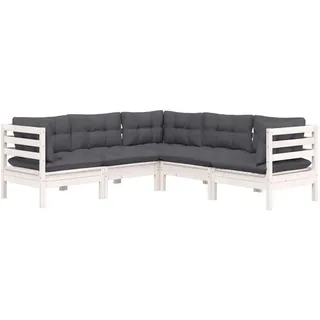 vidaXL Garten-Lounge-Set 5-tlg. weiß Kiefer