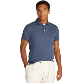 Tommy Hilfiger Herren Poloshirt Kurzarm 1985 Slim Fit, Blau (Aegean Sea), M