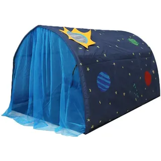 Powcan Kinderzelt für Mädchen Jungen Spielzelt für Kinder Galaxie Sternenhimmel Spielhaus Zelt Kinder Pop up Zelt mit doppeltem Netzvorhang und Tragetasche für Indoor Outdoor Spiele 140x100x80cm
