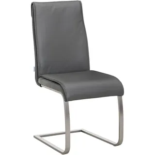 Livetastic Schwingstuhl Echtleder, Dunkelgrau, Metall, Leder, Echtleder, Büffelleder, Füllung: Polyetherschaumkern, eckig, 46x99x62 cm, Esszimmer, Stühle, Esszimmerstühle, Schwingstühle