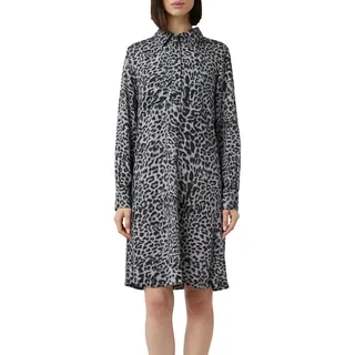 Comma, Hemdblusenkleid Schwarz/ Grau 40