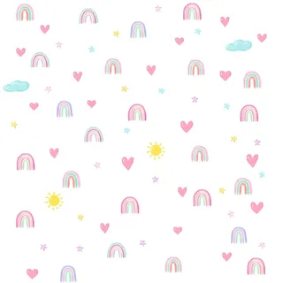 Regenbogen Wandtattoo, Kinderzimmer Deko, Wandsticker Kinderzimmer, Regenbogen Wandaufkleber, Wandsticker Kinderzimmer Mädchen Schlafzimmer Babyzimmer Boho Deko