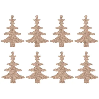 Glitzer Weihnachtsbaum Dekorationen Set Mit 8 Bäumen In Roségold
