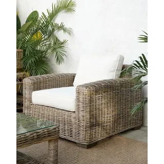 More2Home Loungesessel Rattan-Sessel, SPLIT, 90 cm grau