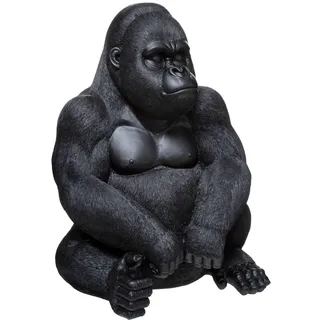 Atmosphera Skulptur Gorilla sitzend 46 cm Schwarz