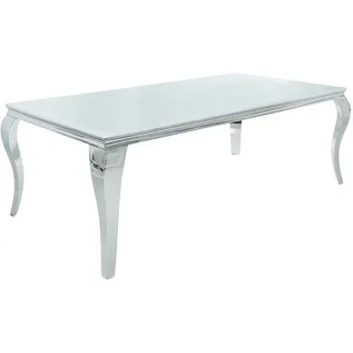 Riess Ambiente Esstisch MODERN BAROCK 200cm - weiß Silber - Opalglas