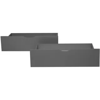 Homestyle4u Bettkasten 2er Set in Grau 82x22 53 cm 2197