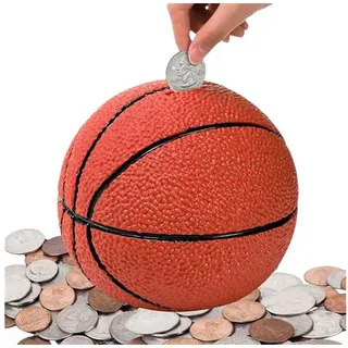 LIANNA Spardose Spardose Basketball Sparschwein, 7,5 Zoll große bruchsichere Münzbank, (1-tlg., 1× Basketball Spardose, groß, mit Schraubverschluss unten), Großes Volumen, bruchsicher, PVC, Schraubverschluss, kindgerecht