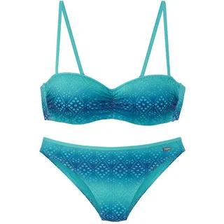 Buffalo Bügel-Bandeau-Bikini Damen Blau/Türkis 34 Cup B