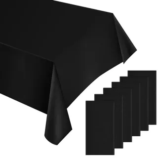 LANSKYLAN 6 Stück Tischdecke schwarz Einweg Tischdecke Bierzeltgarnitur 137 x 274 cm Rechteckige Tischabdeckung Biertisch Tischdecken Wasserdicht ...