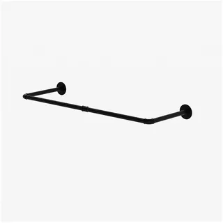 pamo. design Kleiderstange FINN Kleiderständer Garderobenstange für Jacken, Mäntel & Kleidung (Set, 1), schwarze Kleiderstange zur Wandmontage im industrial Design schwarz 81 cm x 29 cm