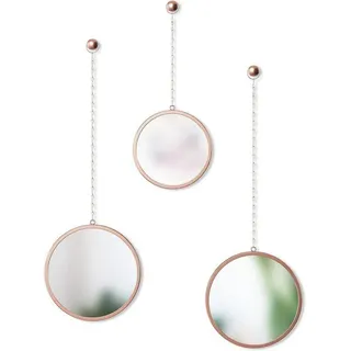 Wandspiegel Set 3-teilig - Rund, Kupfer oder Gold