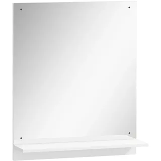 Homcom Badspiegel Weiß Holzwerkstoff, 14x60x50 cm Badezimmer, Badezimmerspiegel, Badspiegel