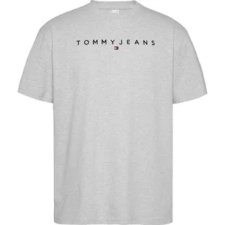 Tommy Jeans Reg Linear Logo Kurzarm-T-Shirt Silver Grey M