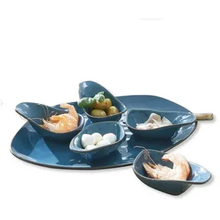 Mirabeau Geschirr-Set Servierschälchen 6er Set Biarré blau, Steinzeug blau