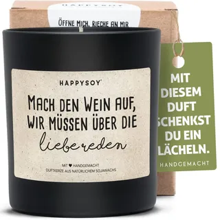 Über Liebe reden Duftkerze im Glas mit Spruch aus Soja - natürlich handgemacht nachhaltig - persönliches Geschenk lustige Geschenkidee beste Freundin Freund Liebeskummer Beziehung Aufheitern