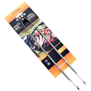 Durandal Selection Grillzange Edelstahl lang, drehbar – 2er Set, 40 cm | Rostfrei & spülmaschinenfest – für Grill, Herd und Backofen – griffsicher für Fleisch, Gemüse und Wurst