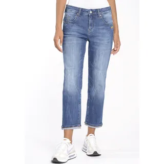 Ankle-Jeans GANG "94RUBINIA CROPPED" Gr. 32, N-Gr, blau (storm light blue) Damen Jeans Ankle 7/8 Straight Fit
