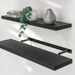 CASARIA Wandregal Hängeregal 90 x 3,8 x 23 cm Schwarz