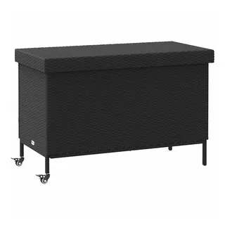 vidaXL Gartentruhe mit Rollen 110 x 55 x 73 cm Schwarz