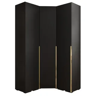 ABIKS MÖBEL Kompaktgarderobe INOVA 1 SATZ 4 Möbelset, Garderobe mit Kleiderstange und Regalen schwarz
