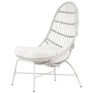 Furnlux Gartensessel, Beige, Metall, 69x94x73 cm, Loungemöbel, Loungesessel