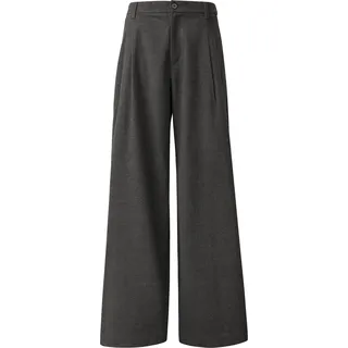 Flanell-Hose mit Bundfalten und weitem Bein - grau - 46