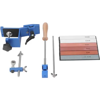 Messerschärfer-Set, Festwinkel-Edelstahl, Profi-Kochmesser-Schärfset, Feinschleif-Polierwerkzeug mit 6 Wetzsteinen