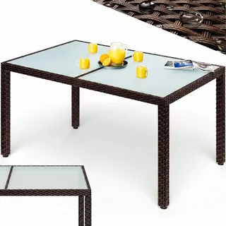 CASARIA Gartentisch 150 x 90 x 75 cm Braun/Schwarz
