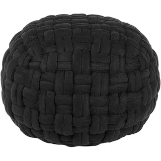 Beliani Pouf Samtstoff 45 x 35 x 45 cm Schwarz