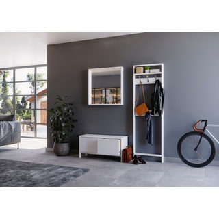 Garderoben-Set HOME AFFAIRE "Luven" Kastenmöbel-Sets weiß Garderoben-Sets zertifiziertes Massivholz, bestehend aus Spiegel, Paneel und Kommode