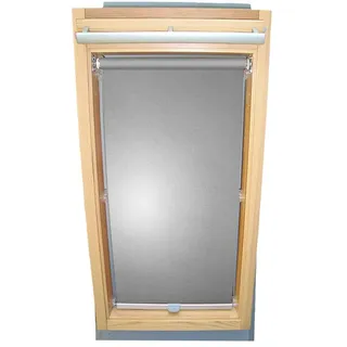 Rollo für VELUX Dachfenster THERMO Alu-Rückseite Dachfensterrollo für TYP GGL/GPL/GGU/GPU - F04 - Farbe Silber-Grau - mit Haltekrallen