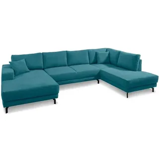filippo Wohnlandschaft Castello Cord Blau, Grün Petrol