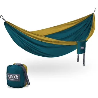 ENO ENO, Eagles Nest Outfitters DoubleNest leichte Camping-Hängematte für 1 bis 2 Personen, Marine/Gold