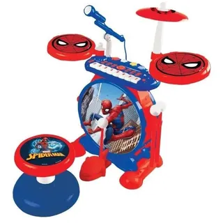 Lexibook Lexibook, Spider-Man, Schlagzeug-Set, K610SP | realistische Trommelklänge, 8-Tasten-Keyboard, MP3-Eingang, Sitz inklusive