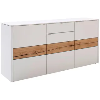 Venjakob Sideboard, Weiß, Eiche, Holz, Holzwerkstoff, Eiche, teilmassiv, 3 Fächer, 1 Schublade(n) Schubladen, 186x89x43 cm, Goldenes M, Made in Germany, Dgm, DGM-Klimapakt, DGM-Emissionslabel, Typenauswahl, Beimöbel erhältlich, umfangreiches Zubehör stehend, Holzmöbel, Kleinmöbel Holz, Holzkommoden, Sideboards Holz