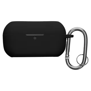 kwmobile Schutzhülle für Technics EAH-AZ100 Hülle - TPU Silikon Case für Kopfhörer Ladecase - stoßfestes Cover mit Karabiner - Schwarz - Schwarz