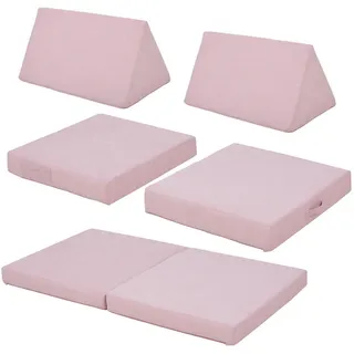 [en.casa] Kindersofa Norhulta 120 x 66 x 46 cm Cord rosa