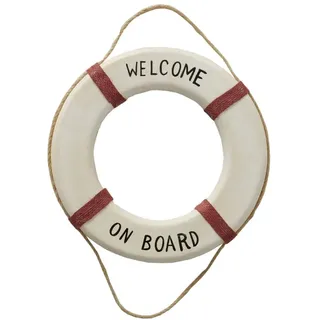 Meinposten Wanddekoobjekt Wandbild Rettungsring Maritim rot oder schwarz 20 cm Holz Wanddeko (1 St) rot