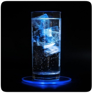PRECORN Glasuntersetzer »LED Untersetzer Bierdeckel Leuchtend f. Getränke Gläser Flaschen Party« weiß