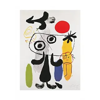 Miro,Joan Kunstdruck Figur gegen rote Sonne II 70 x 100 cm