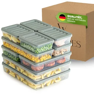 Viwares Stapelbare Gefrierdosen 10er Set, Frostfest bis -25°C