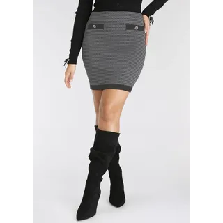 MELROSE Strickrock Damen Jaquardmuster Schwarz 34