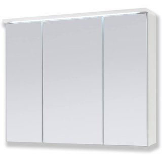Badmöbel Spiegelschrank DUO 80 mit LED Beleuchtung Weiß