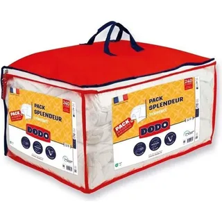 Bettdecke 220 x 240 cm + 2 Kissen 60 x 60 cm – Füllung: 100 % Polyester (FSC 300 g/m2) – Weiß - Weiß