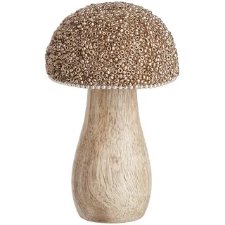Butlers Deko-Pilz, Gold, Glas, Holz, 7x11x7 cm, Dekoration, Skulpturen & Dekoobjekte, Dekoobjekte