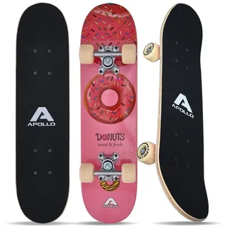 Apollo Skateboard Kinderskateboard 24" Kinder, Longboard, ABEC 3 und Aluminium Achsen rosa