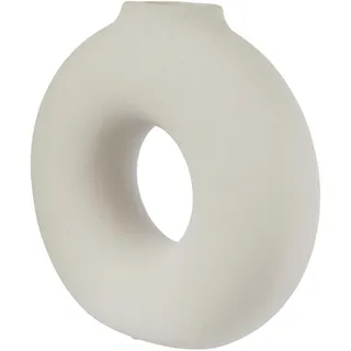 BUTLERS Keramik Vase in Donut Form in Beige -Loop- Moderne Dekoration für Wohnzimmer und Tischdeko | Blumenvase für einzelne Blumen oder dekorative Trockenblumen